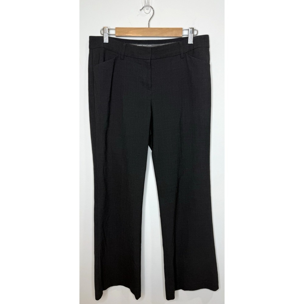 Express Womens Pants 8 Dark Gray Editor Flare Career Office Work Professional 8R
